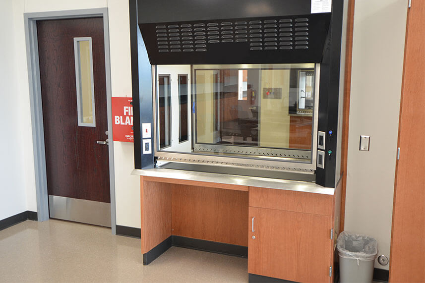 Double-Sided Fume Hood for an Educational Lab