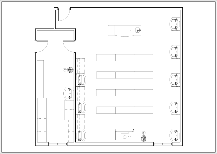 Sample Layout 1 for Metal Based Lab Tables in an Educational Lab