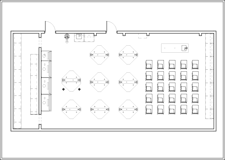 Sample Layout 1 for TEII Workstations in an Educational Lab