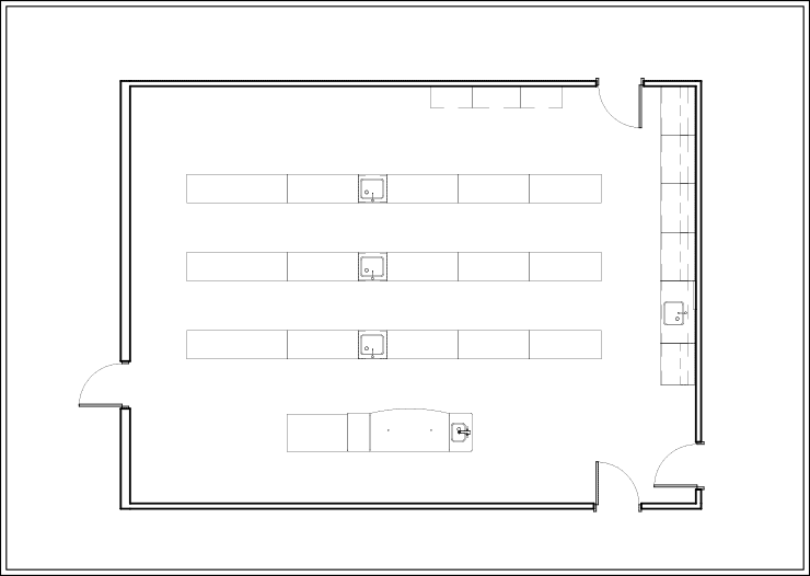 Sample Layout 1 for Wood Based Lab Tables in an Educational Lab