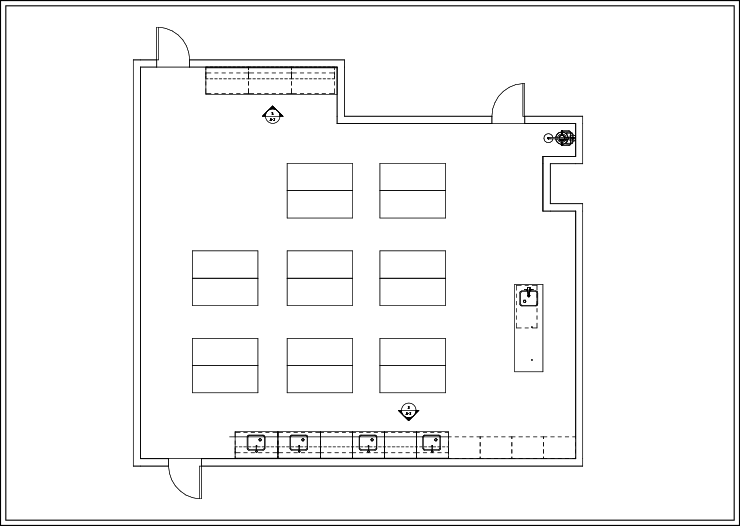 Sample Layout 2 for Wood Based Lab Tables in an Educational Lab