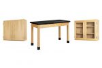 Quick ship products upper cabinets and wood base lab table